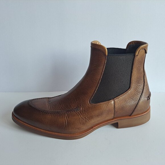 New Di Bianco Minori Men\'s Brown Leather Slip On Chelsea Boots main image 7
